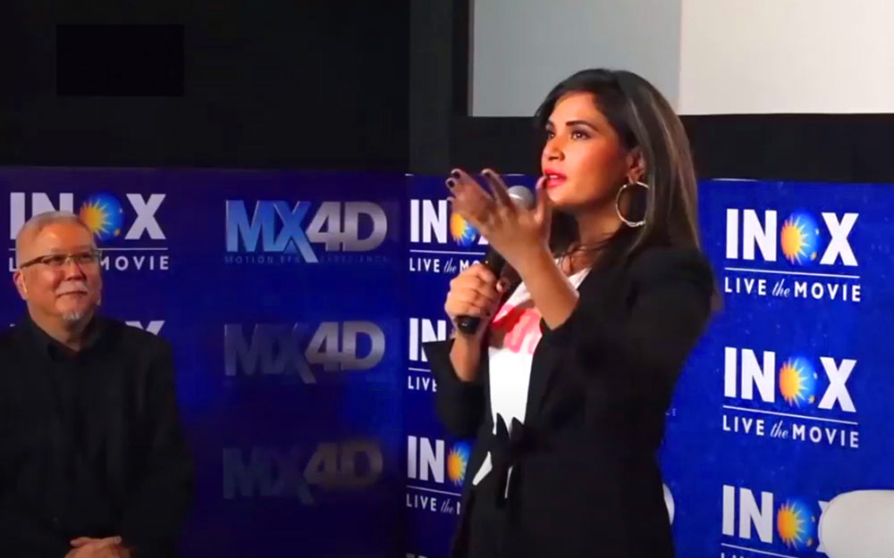 Bollywood Actress Richa Chadda at MX4D INOX Opening