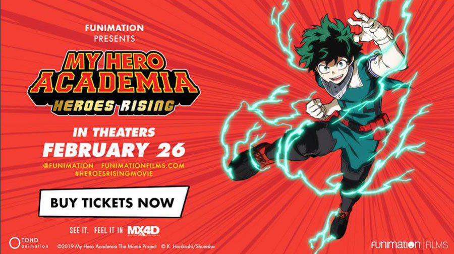 Funimation Films Teams with MediaMation’s MX4D To Offer “My Hero Academia: Heroes Rising” In Immersive, Motion Format